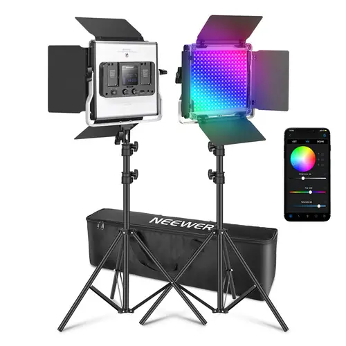 Ürün görseli: NEEWER RGB660 PRO II RGB LED VIDEO IŞIK SETİ 2Lİ