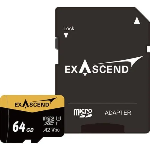 Ürün görseli: Exascend Catalyst 64GB microSDXC V30 A2 Hafıza Kartı (SD Adaptör ile)