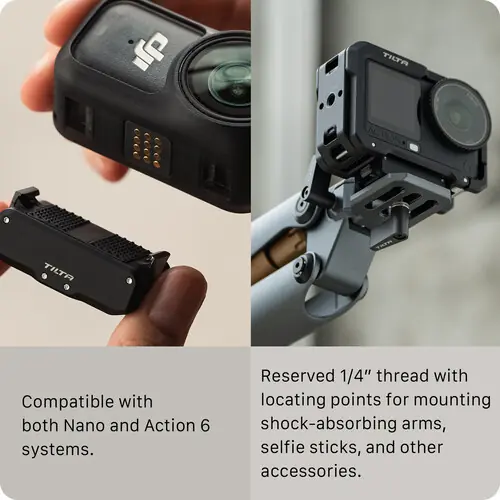 Tilta Camera Cage for DJI Osmo Action 6 Base Kit – Titanium Gray (TA-T95-A-TG)