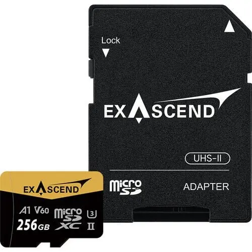Ürün görseli: Exascend Catalyst microSD V60, A1 256GB, w/ adapter - 280MB/S Read -180MB/S Write