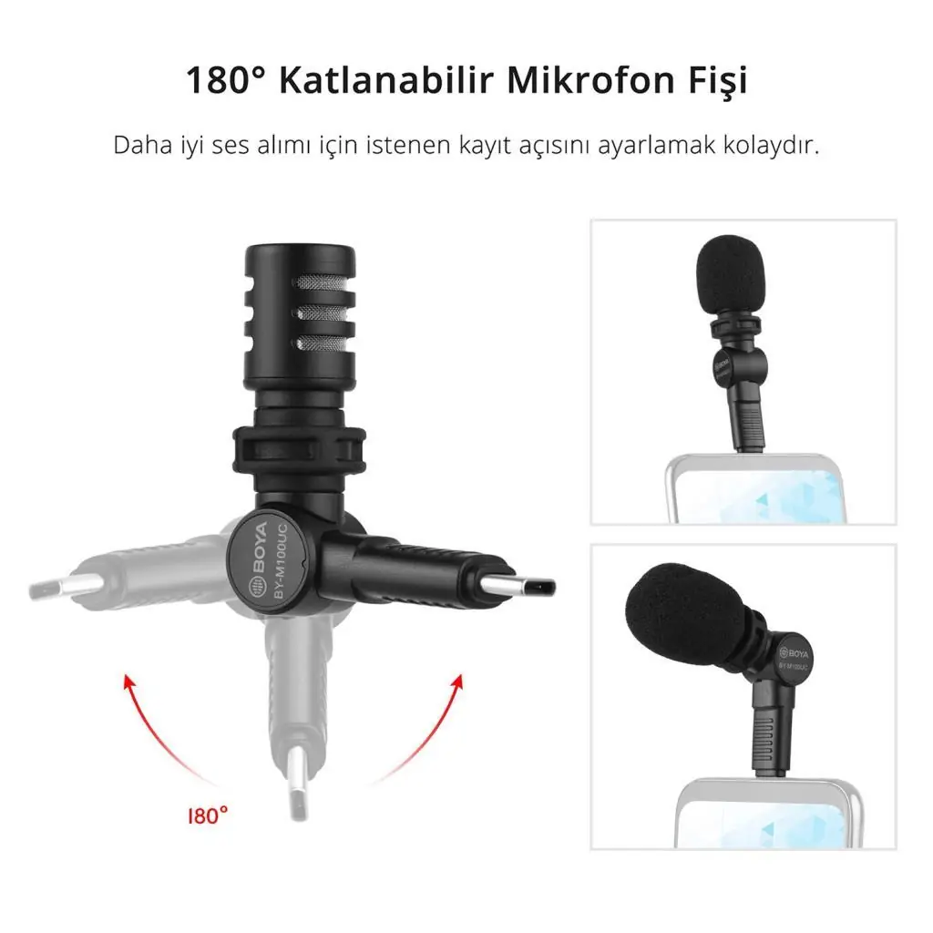 Boya BY-M100UC Kompakt Type-c Telefon Mikrofonu