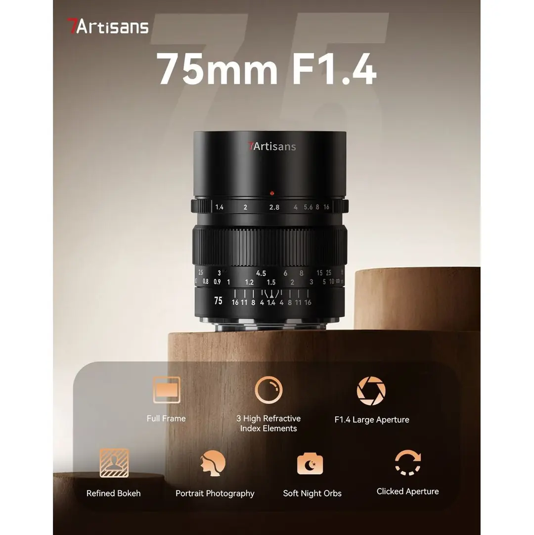 7ARTISANS 75MM F/1.4 R MOUNT MF 75F14BN-R