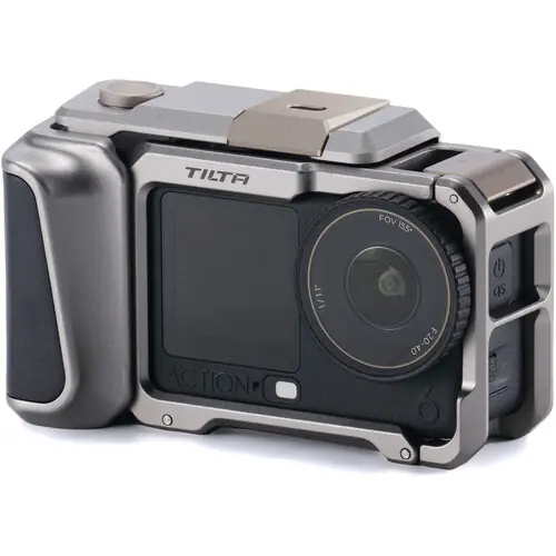 Ürün görseli: Tilta DJI Osmo Action 6 Kamera Kafesi ve Street Snap Aksesuar Kiti – Titanium Gray