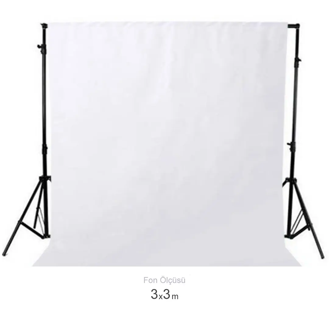 Ürün görseli: GDX Seyyar Beyaz Fon Perde (Katlanabilir Kumaş) 3x3 Metre