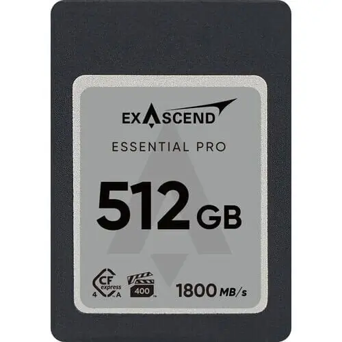 Ürün görseli: Exascend Essential PRO 512GB CF Express 4.0 Type A YENİ - VPG400-certified - up to 1,800 MB/s read and 1,650 MB/s write