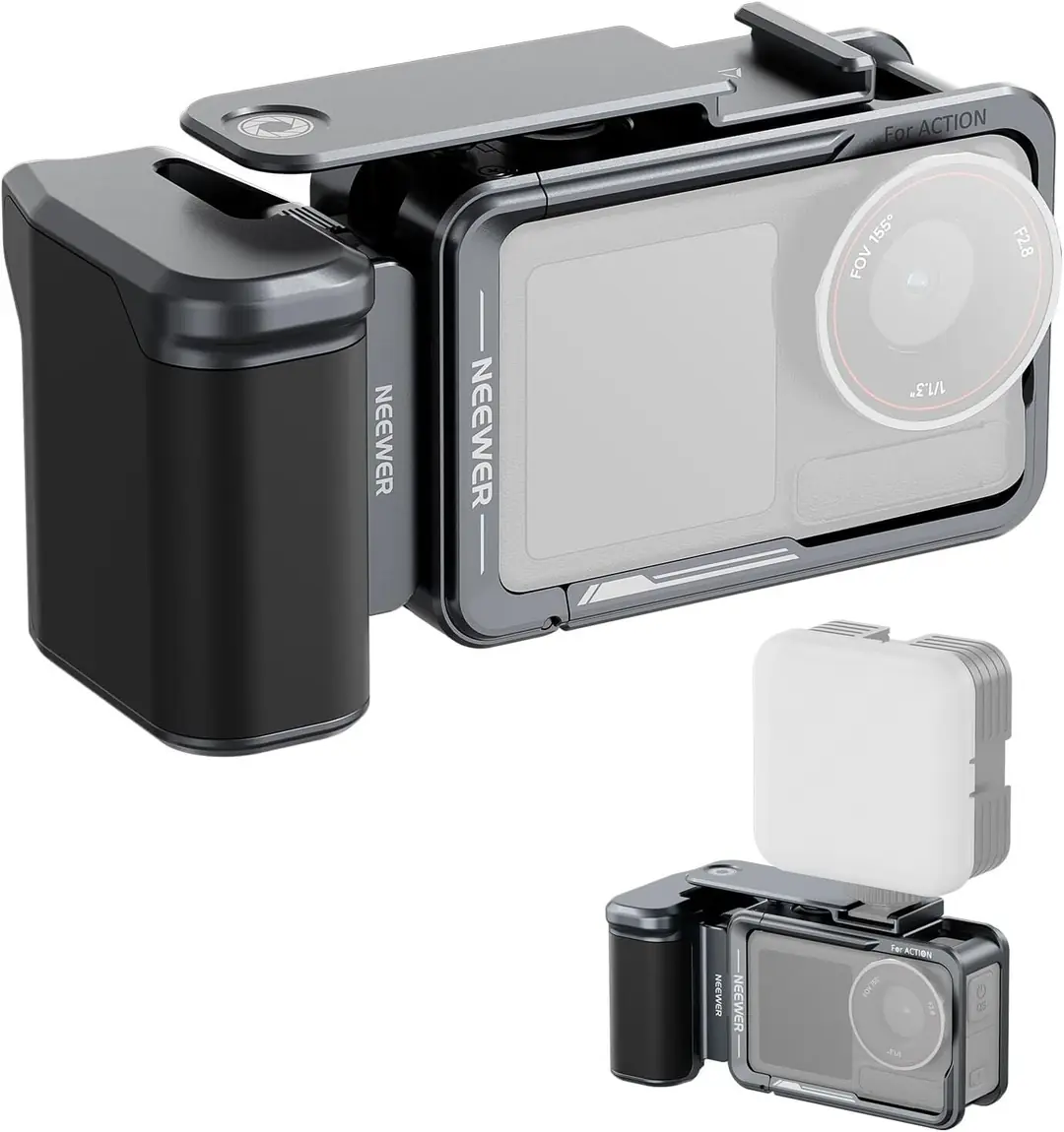 Ürün görseli: NEEWER AC014+AC034 Kafes ve Yan Kol Kiti (DJI Osmo Action 5 Pro/4/3 Uyumlu)