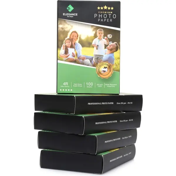 Ürün görseli: 4r 10X15 cm Glossy 260GSM 500ADET Fotoğraf Kağıdı 5 Li