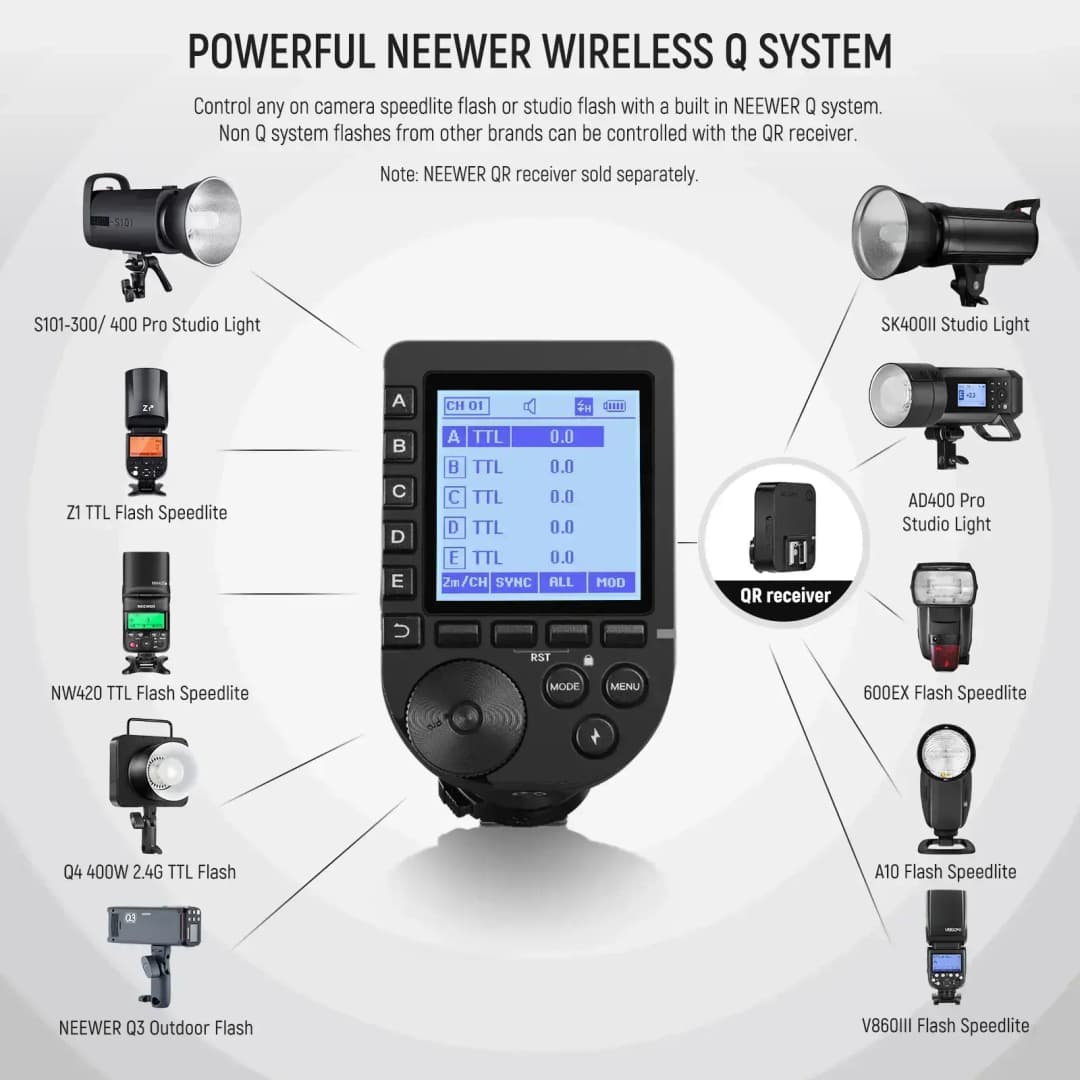 NEEWER QPRO-F Fujifilm Uyumlu TTL Kablosuz Flaş Tetikleyici