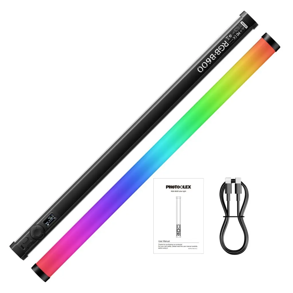 Ürün görseli: Photoolex B600 60 cm 18.5W APP Kontrollü RGB Tube LED Işık - LS-157-PL