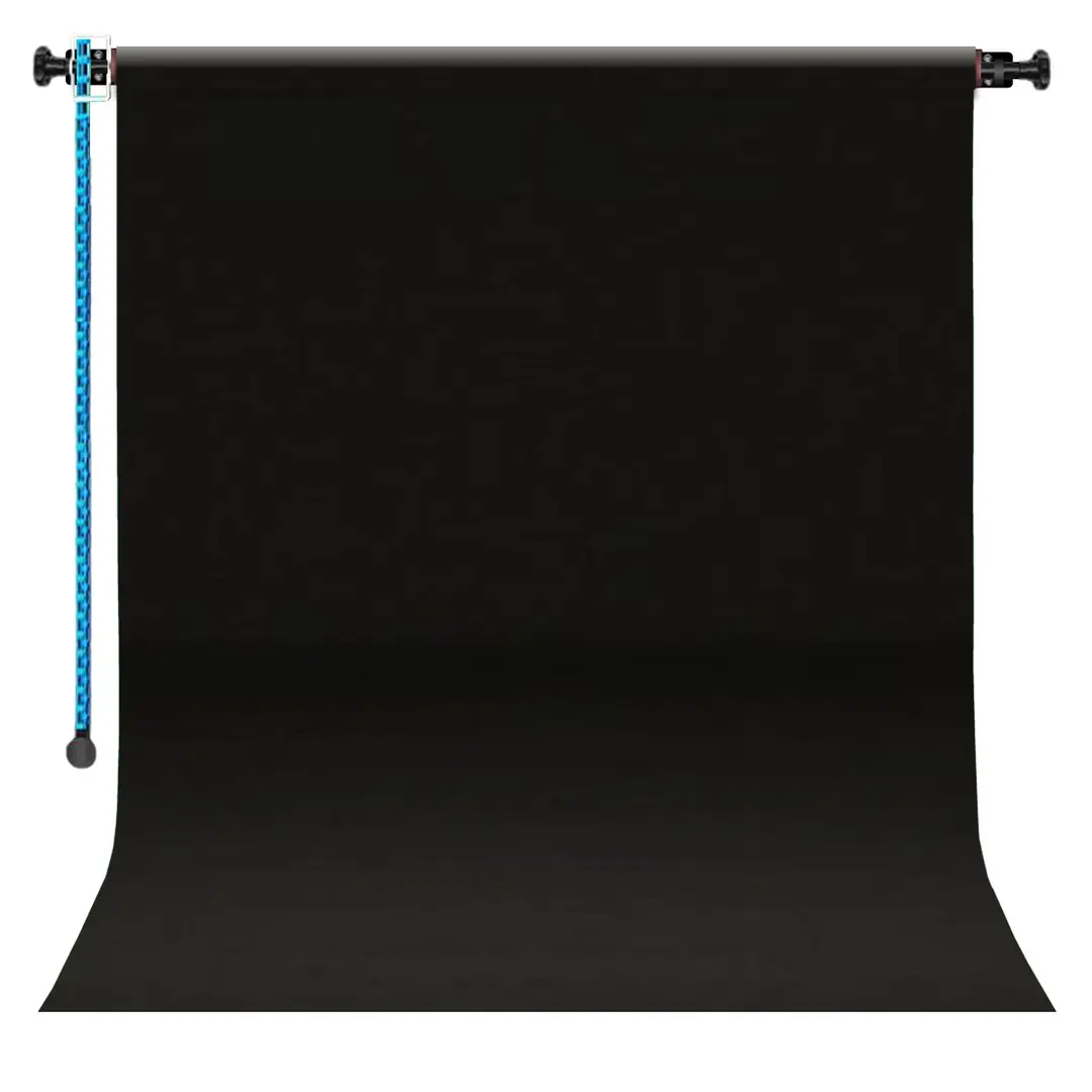 Ürün görseli: GDX Sabit (Tavan & Duvar) Kağıt Sonsuz Stüdyo Fon Perde (Black/Siyah) 2.70x11 Metre